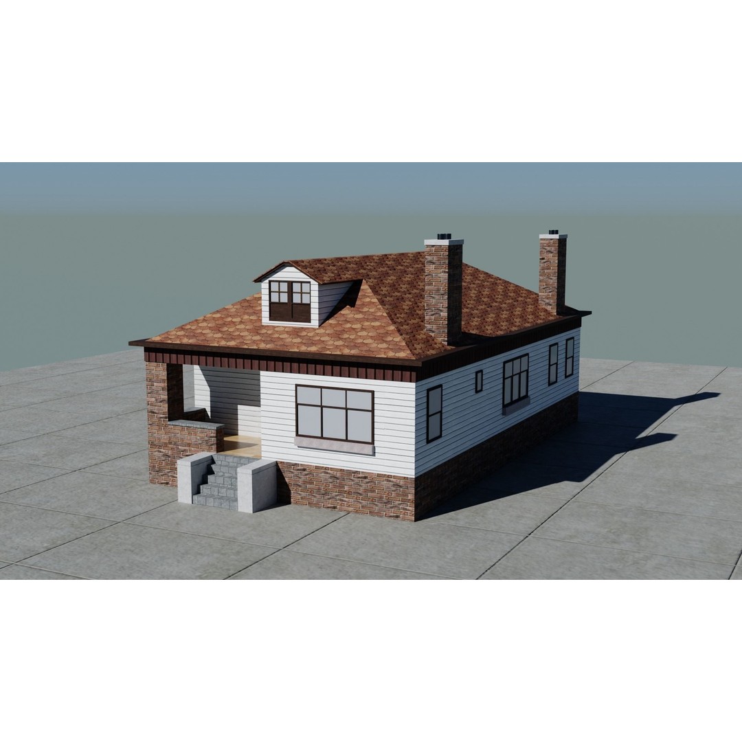 Small Town America Buildings 3D Model – Low Poly Game Asset, FBX - View 19