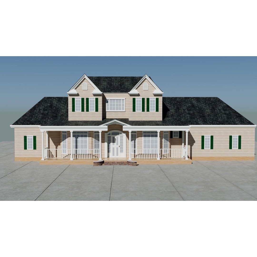 Small Town America Buildings 3D Model – Low Poly Game Asset, FBX - View 20
