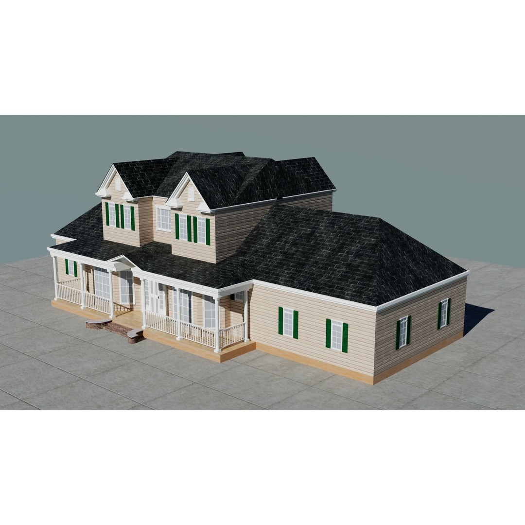 Small Town America Buildings 3D Model – Low Poly Game Asset, FBX - View 21