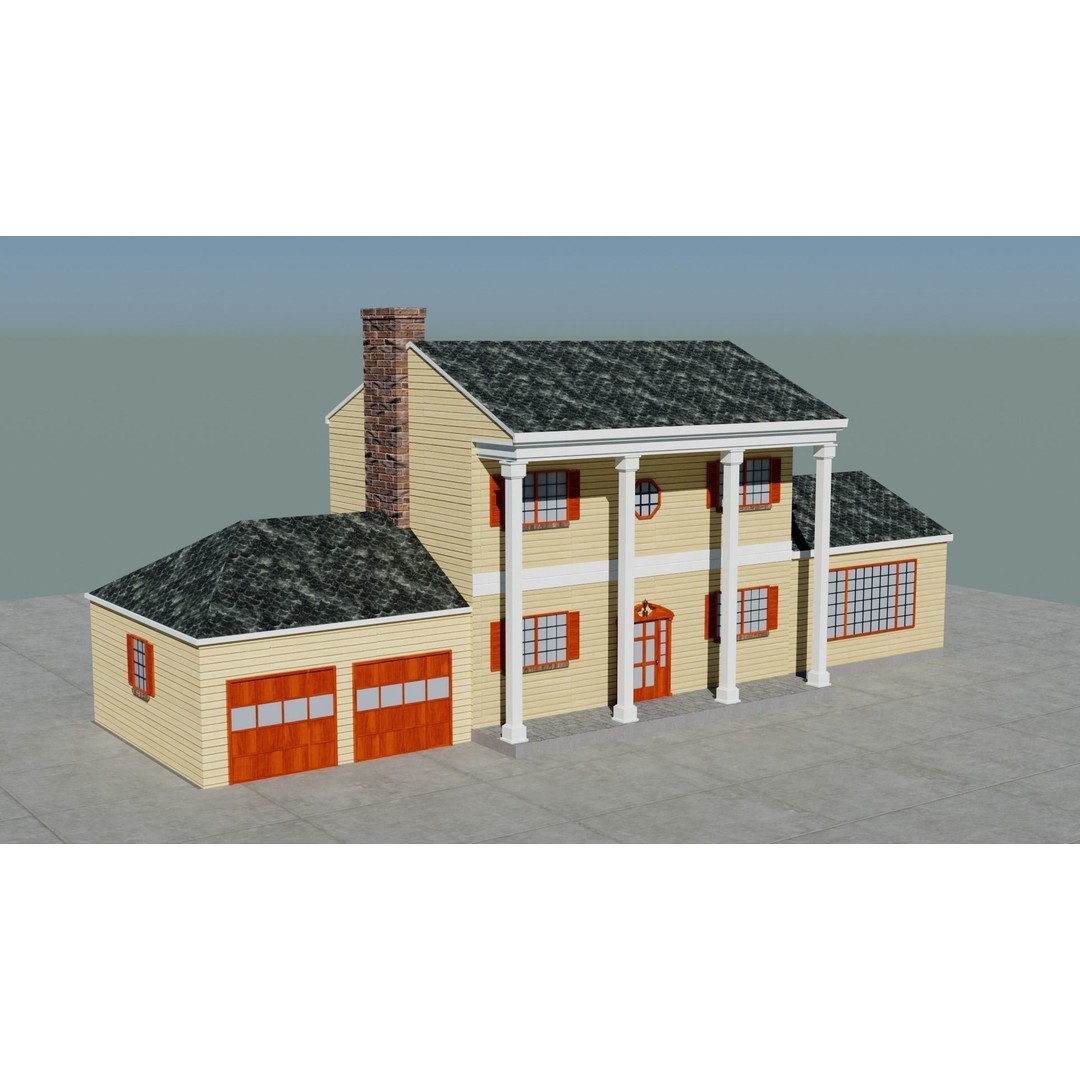 Small Town America Buildings 3D Model – Low Poly Game Asset, FBX - View 22