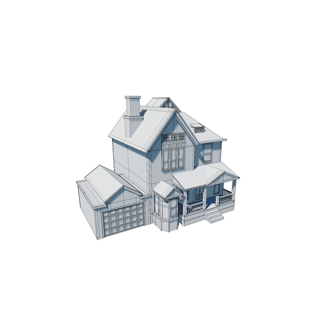 Small Town America Buildings 3D Model – Low Poly Game Asset, FBX - View 5
