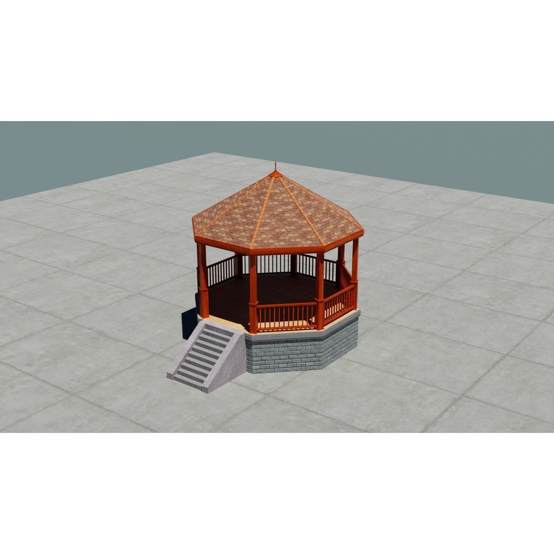 Small Town America Buildings 3D Model – Low Poly Game Asset, FBX - View 55