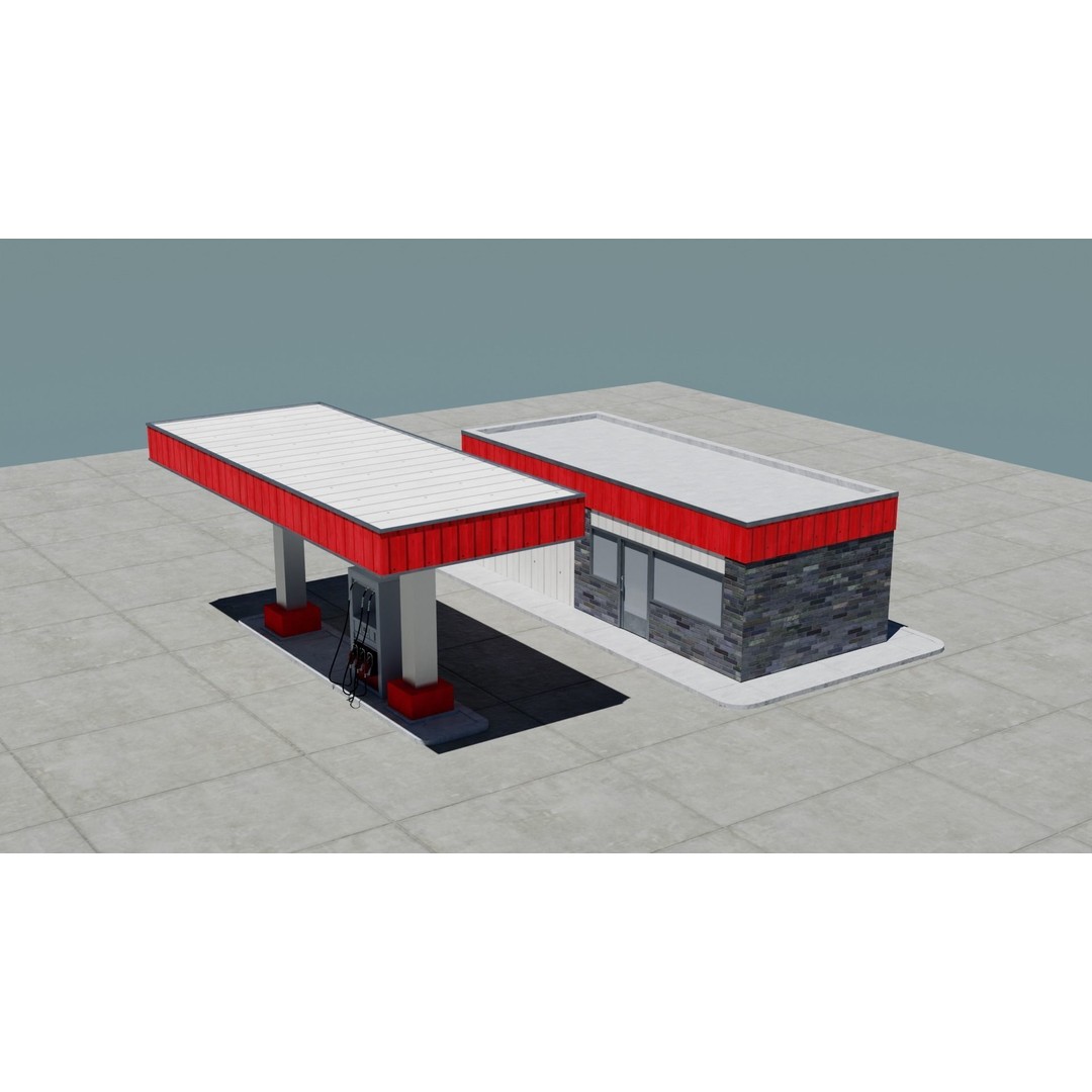 Small Town America Buildings 3D Model – Low Poly Game Asset, FBX - View 66