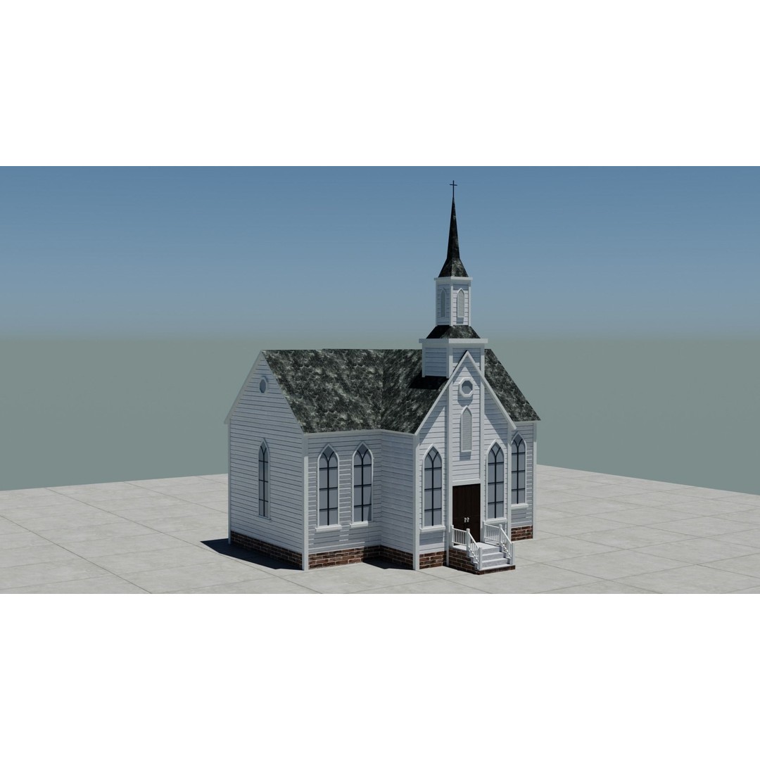 Small Town America Buildings 3D Model – Low Poly Game Asset, FBX - View 68