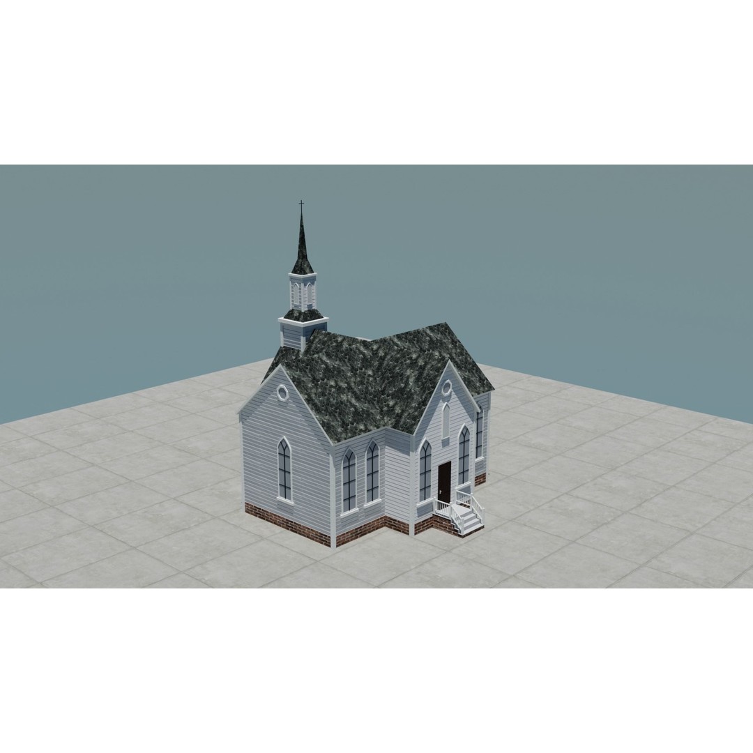 Small Town America Buildings 3D Model – Low Poly Game Asset, FBX - View 69