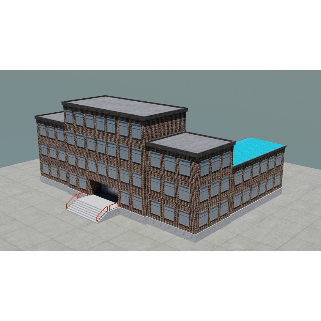 Small Town America Buildings 3D Model – Low Poly Game Asset, FBX - View 70