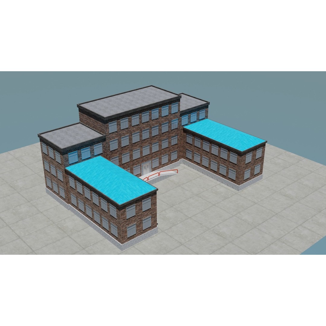 Small Town America Buildings 3D Model – Low Poly Game Asset, FBX - View 71