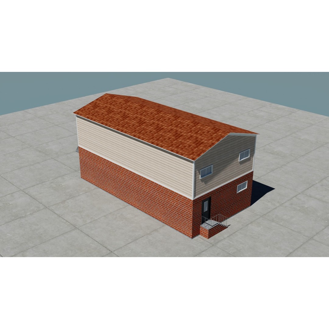 Small Town America Buildings 3D Model – Low Poly Game Asset, FBX - View 77