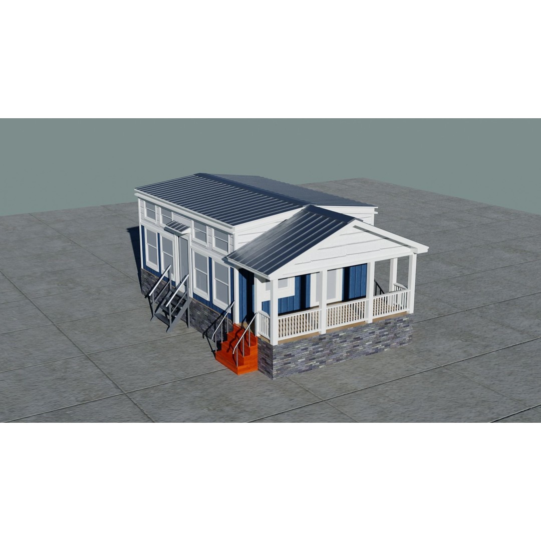 Small Town America Buildings 3D Model – Low Poly Game Asset, FBX - View 8