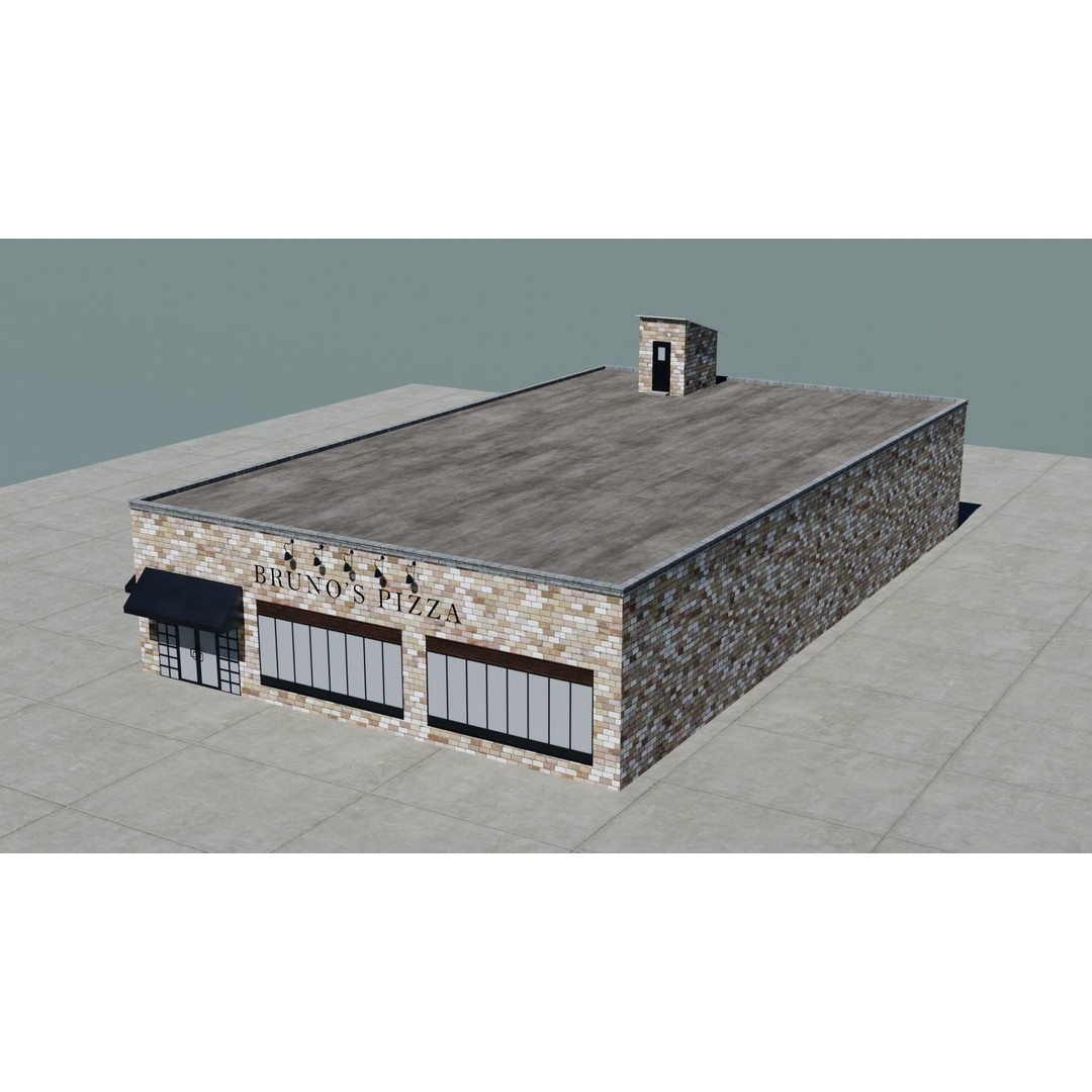 Small Town America Buildings 3D Model – Low Poly Game Asset, FBX - View 81