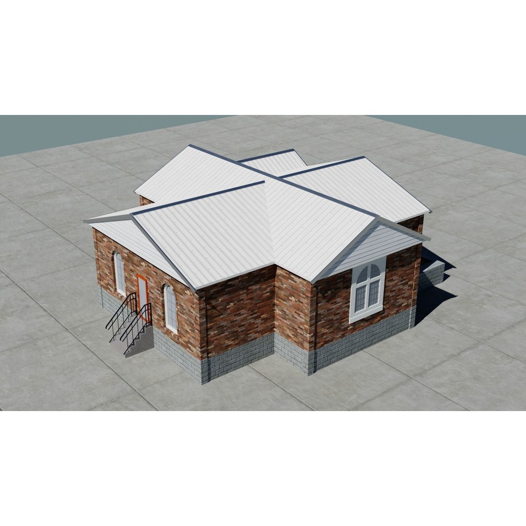 Small Town America Buildings 3D Model – Low Poly Game Asset, FBX - View 85