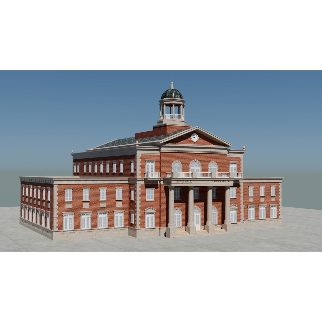 Small Town America Buildings 3D Model – Low Poly Game Asset, FBX - View 88