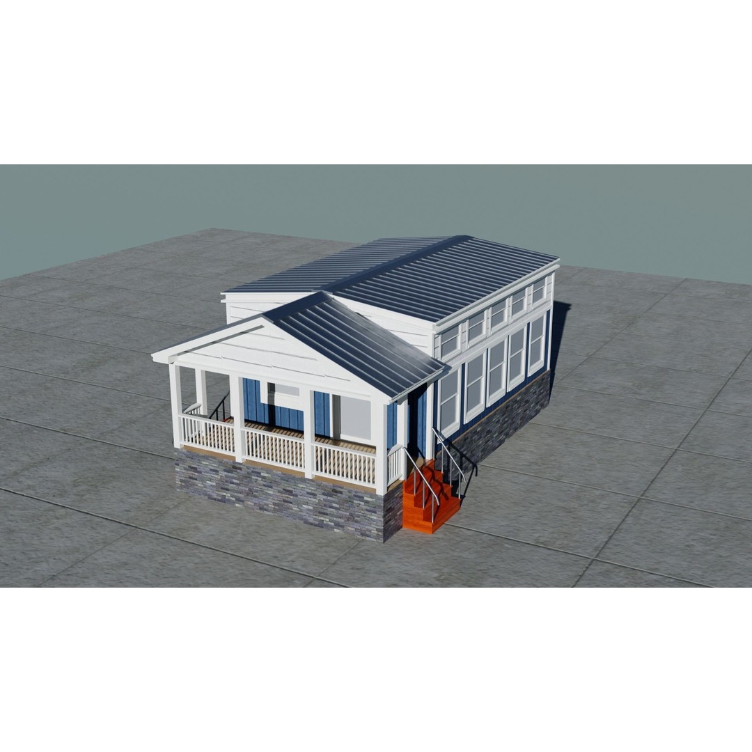 Small Town America Buildings 3D Model – Low Poly Game Asset, FBX - View 9