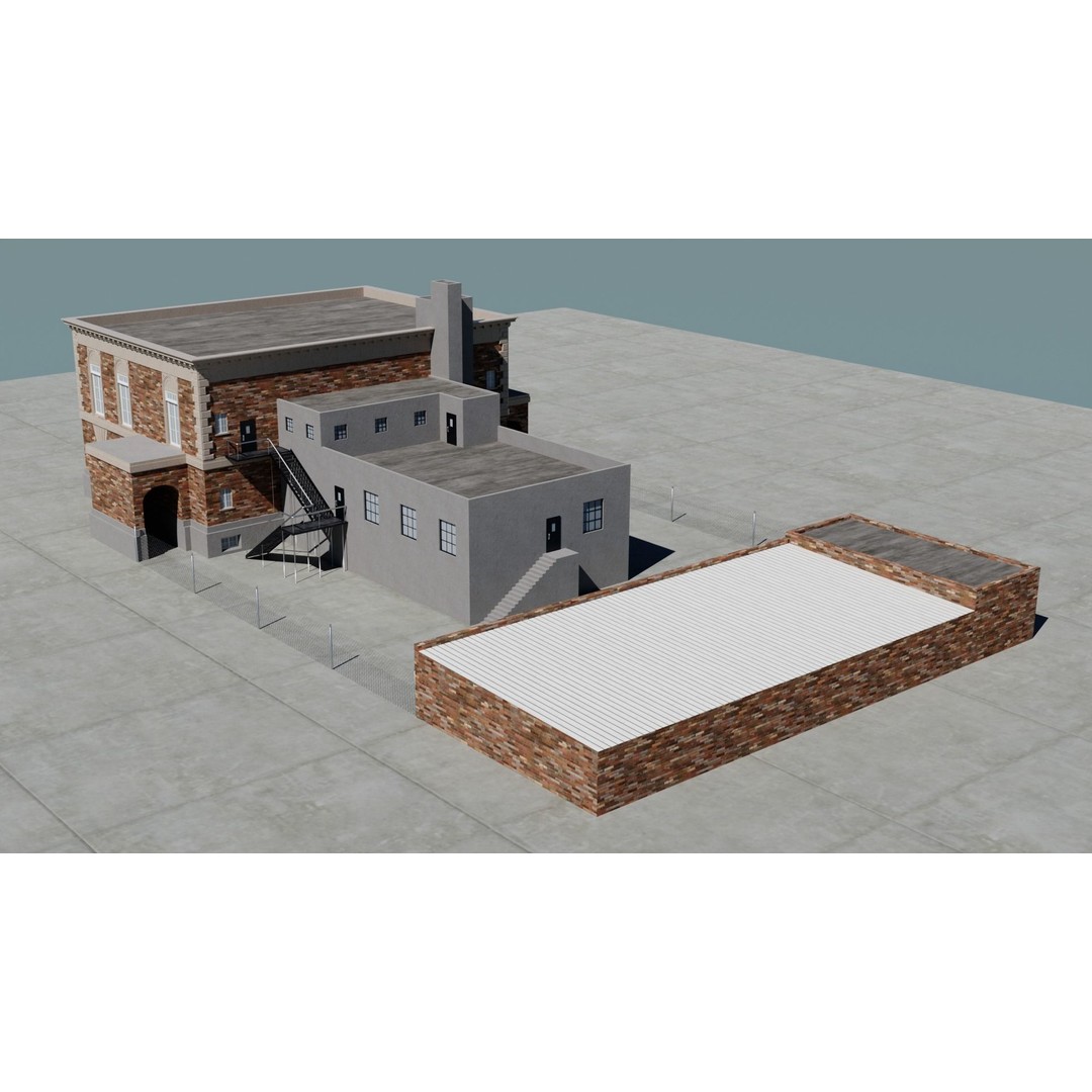 Small Town America Buildings 3D Model – Low Poly Game Asset, FBX - View 93