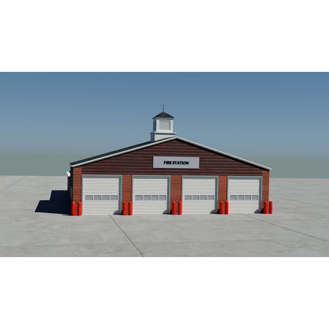 Small Town America Buildings 3D Model – Low Poly Game Asset, FBX - View 94