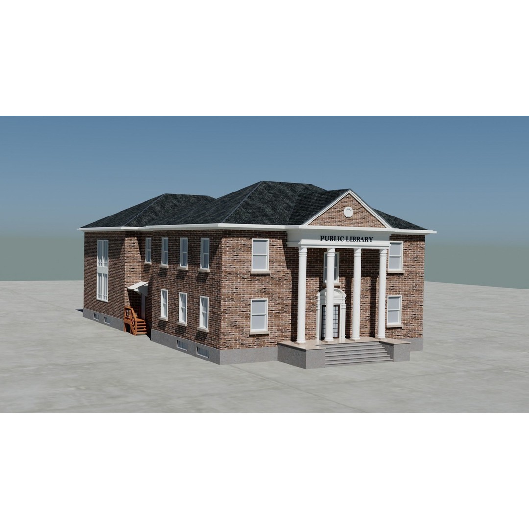 Small Town America Buildings 3D Model – Low Poly Game Asset, FBX - View 96