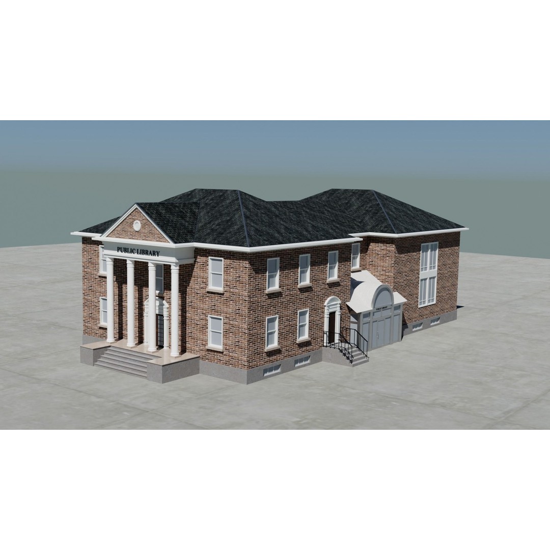 Small Town America Buildings 3D Model – Low Poly Game Asset, FBX - View 97
