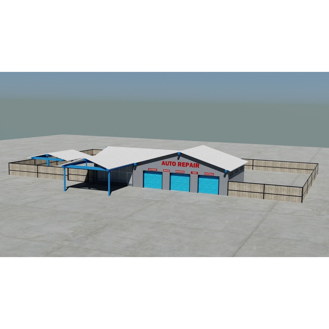 Small Town America Buildings 3D Model – Low Poly Game Asset, FBX - View 98