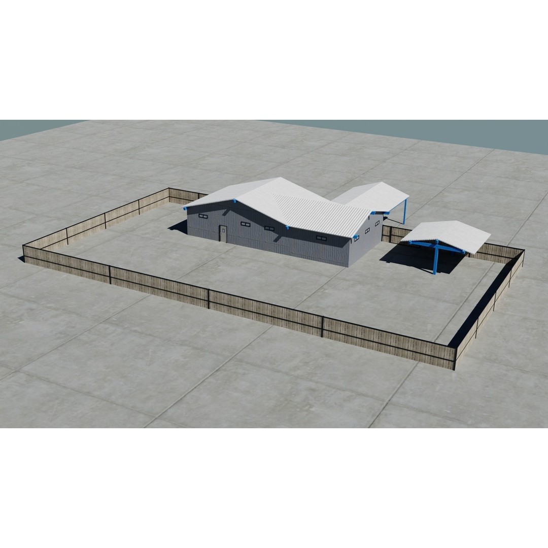 Small Town America Buildings 3D Model – Low Poly Game Asset, FBX - View 99