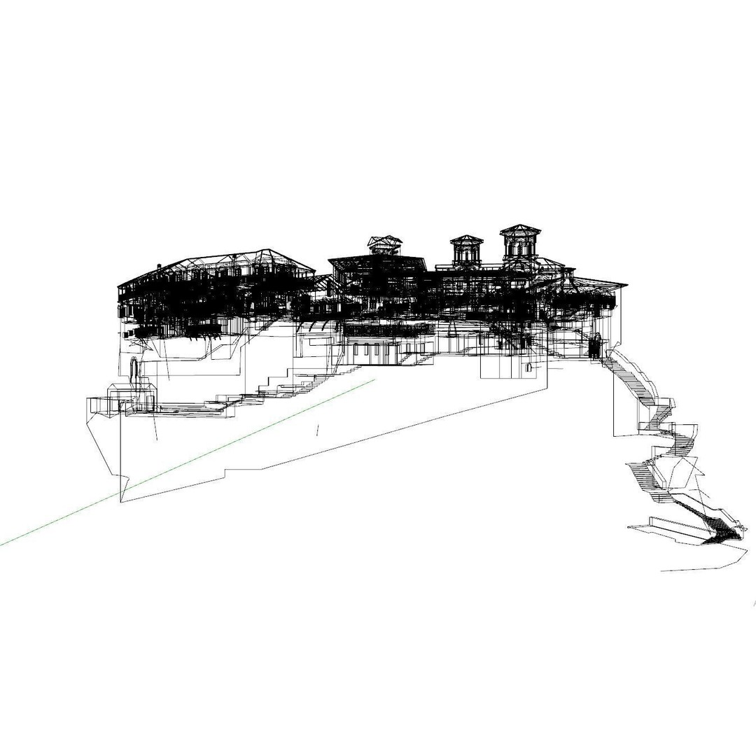 Island Citadel 3D Model – Historic Fortress with Textures, FBX