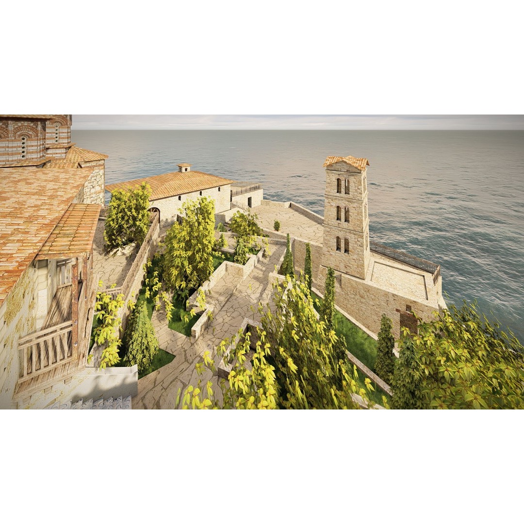 Island Citadel 3D Model – Historic Fortress with Textures, FBX - View 13