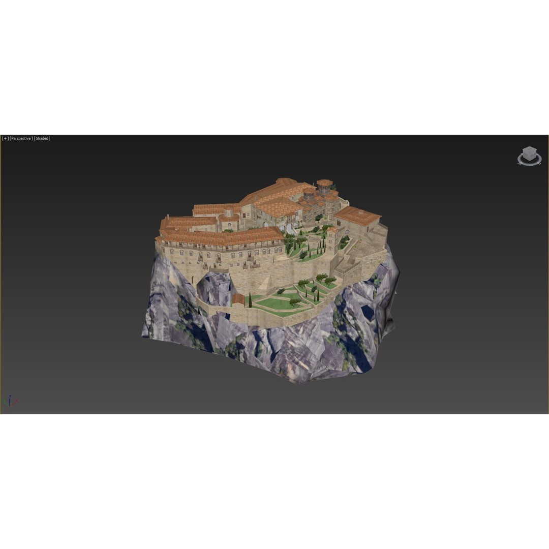 Island Citadel 3D Model – Historic Fortress with Textures, FBX - View 17