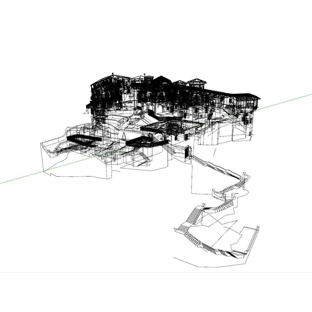 Island Citadel 3D Model – Historic Fortress with Textures, FBX - View 20