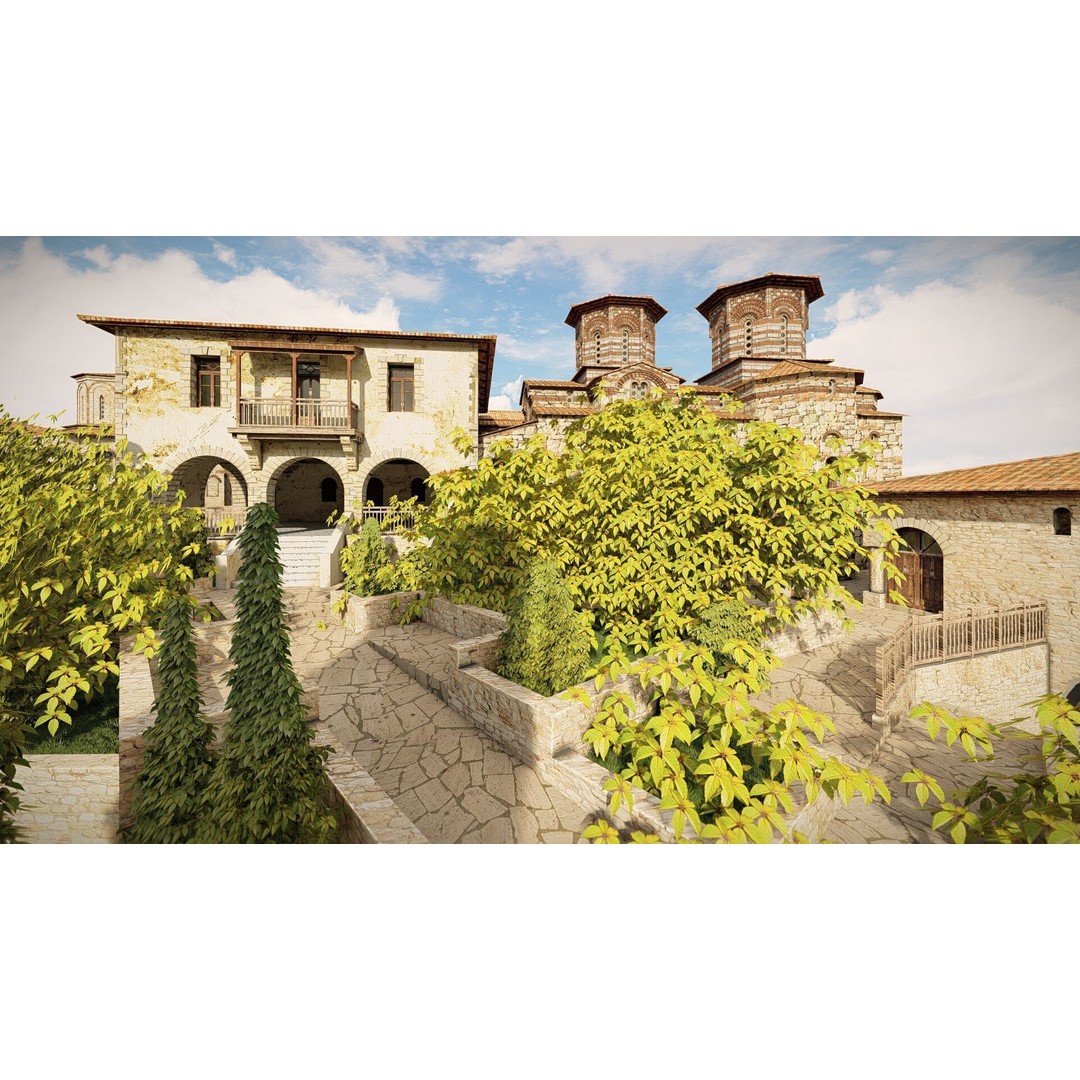 Island Citadel 3D Model – Historic Fortress with Textures, FBX - View 3