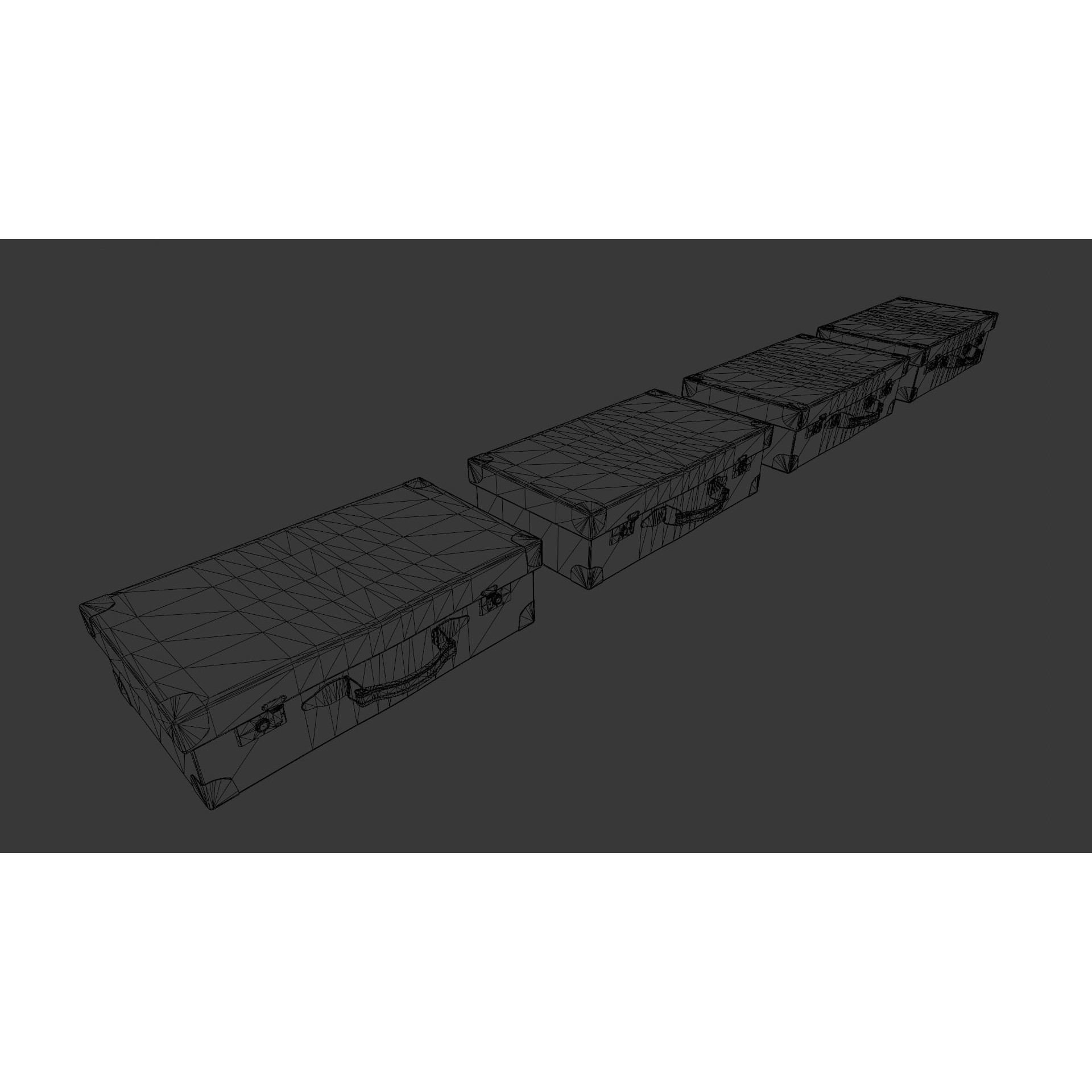 Suitcase Pack - Low-Poly Game-Ready 3D Model - View 10