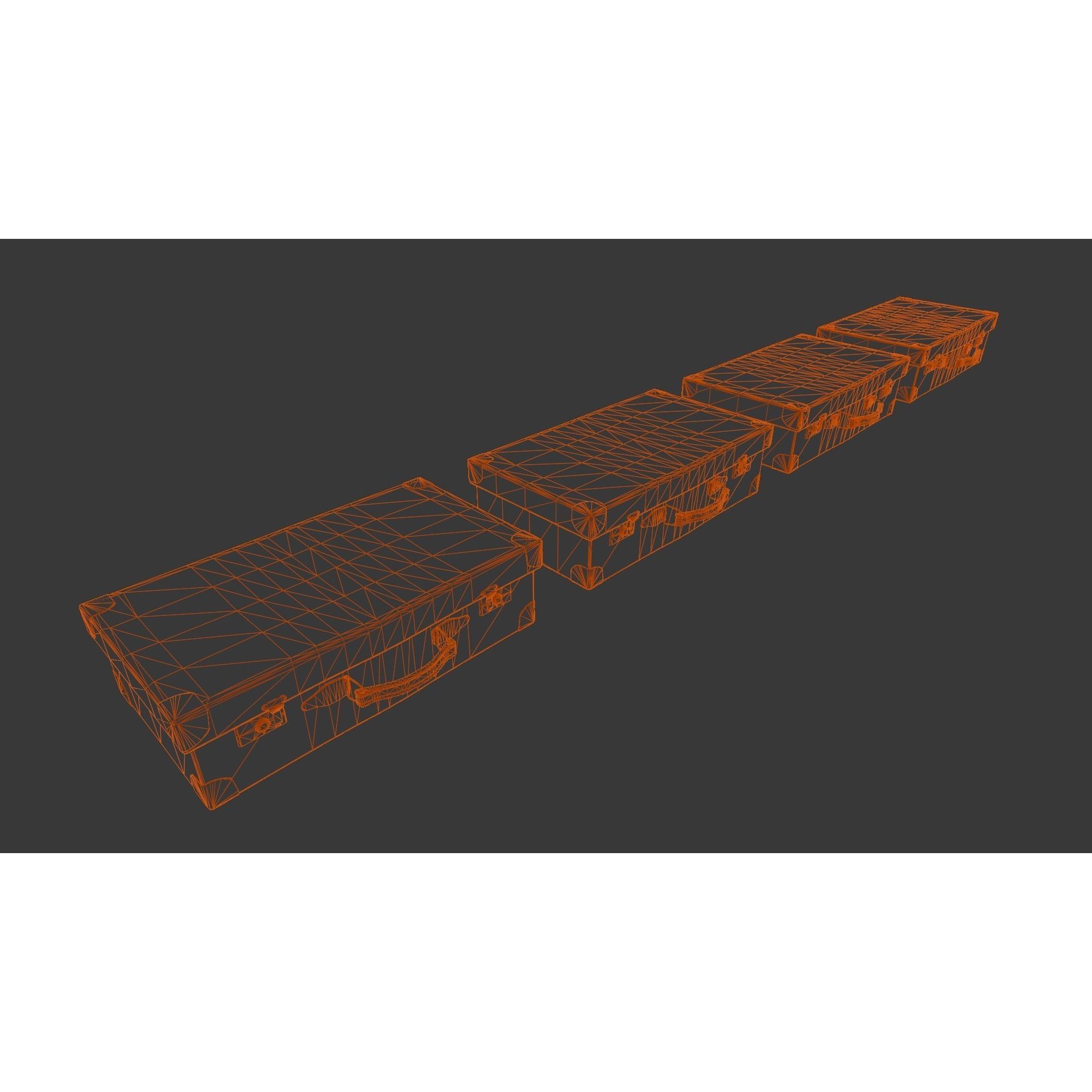 Suitcase Pack - Low-Poly Game-Ready 3D Model - View 11