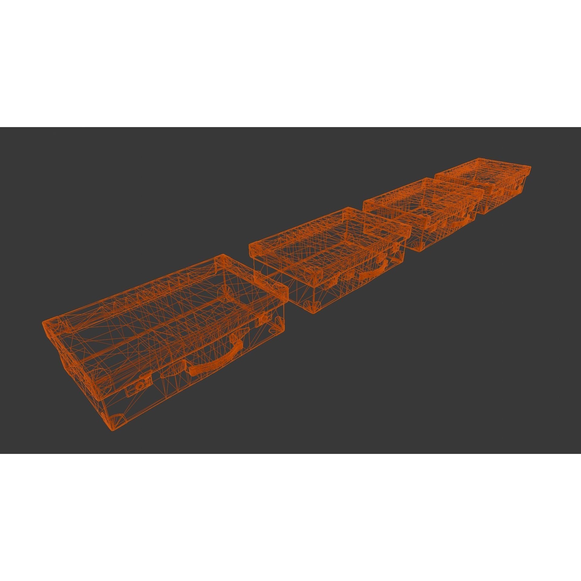 Suitcase Pack - Low-Poly Game-Ready 3D Model - View 12