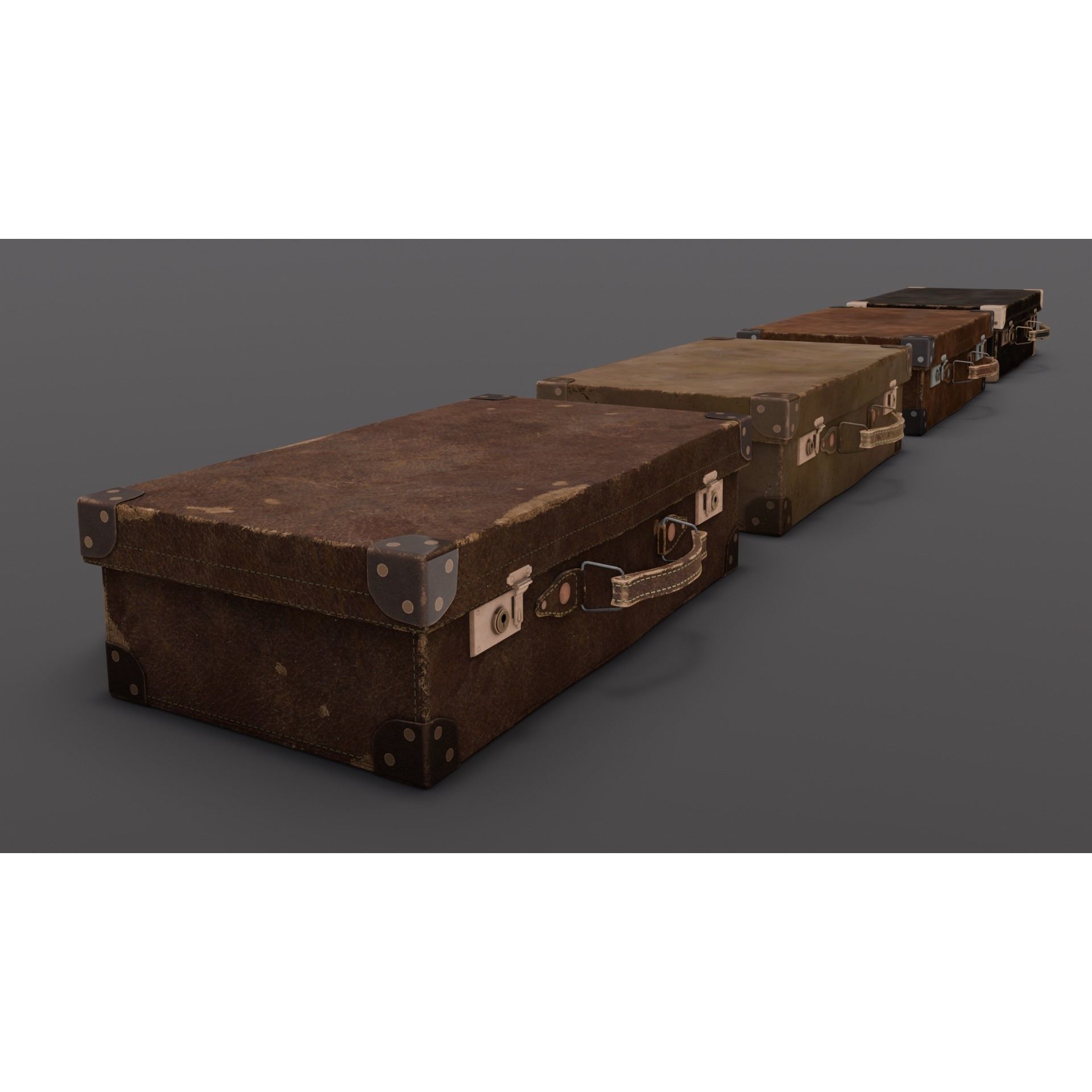 Suitcase Pack - Low-Poly Game-Ready 3D Model - View 13