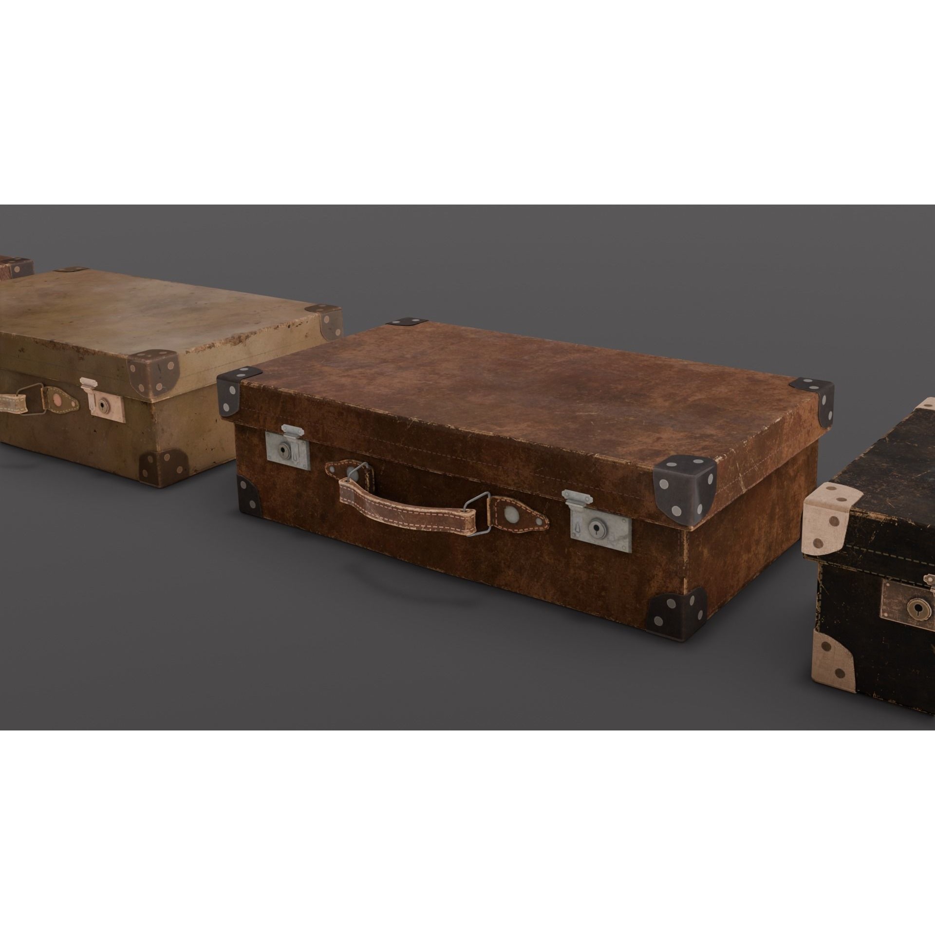 Suitcase Pack - Low-Poly Game-Ready 3D Model - View 14