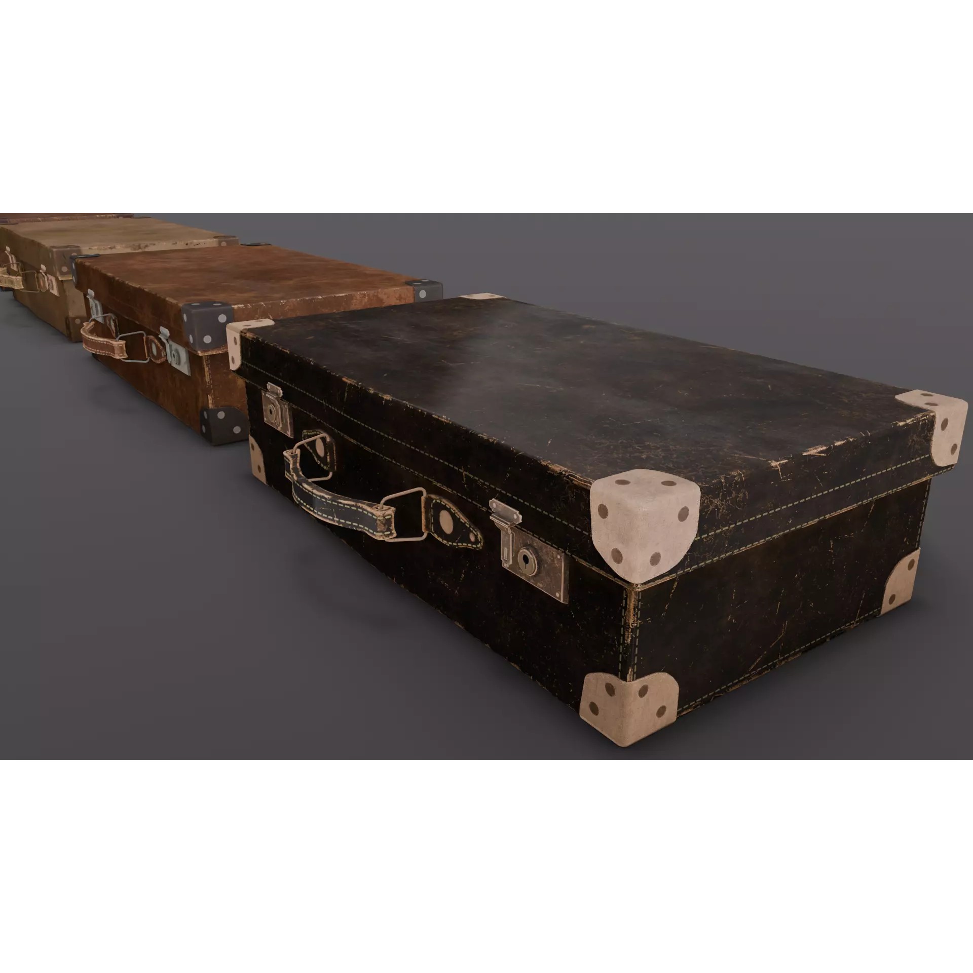 Suitcase Pack - Low-Poly Game-Ready 3D Model - View 2