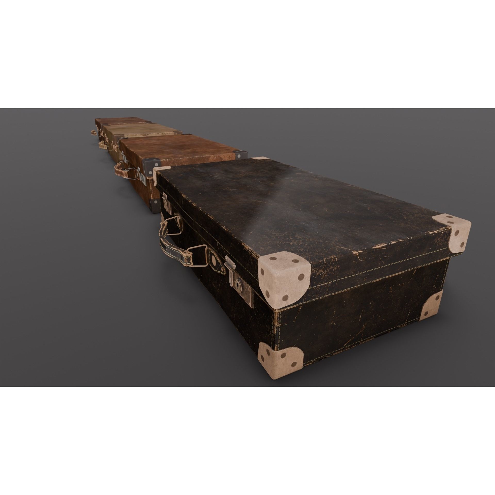 Suitcase Pack - Low-Poly Game-Ready 3D Model - View 4