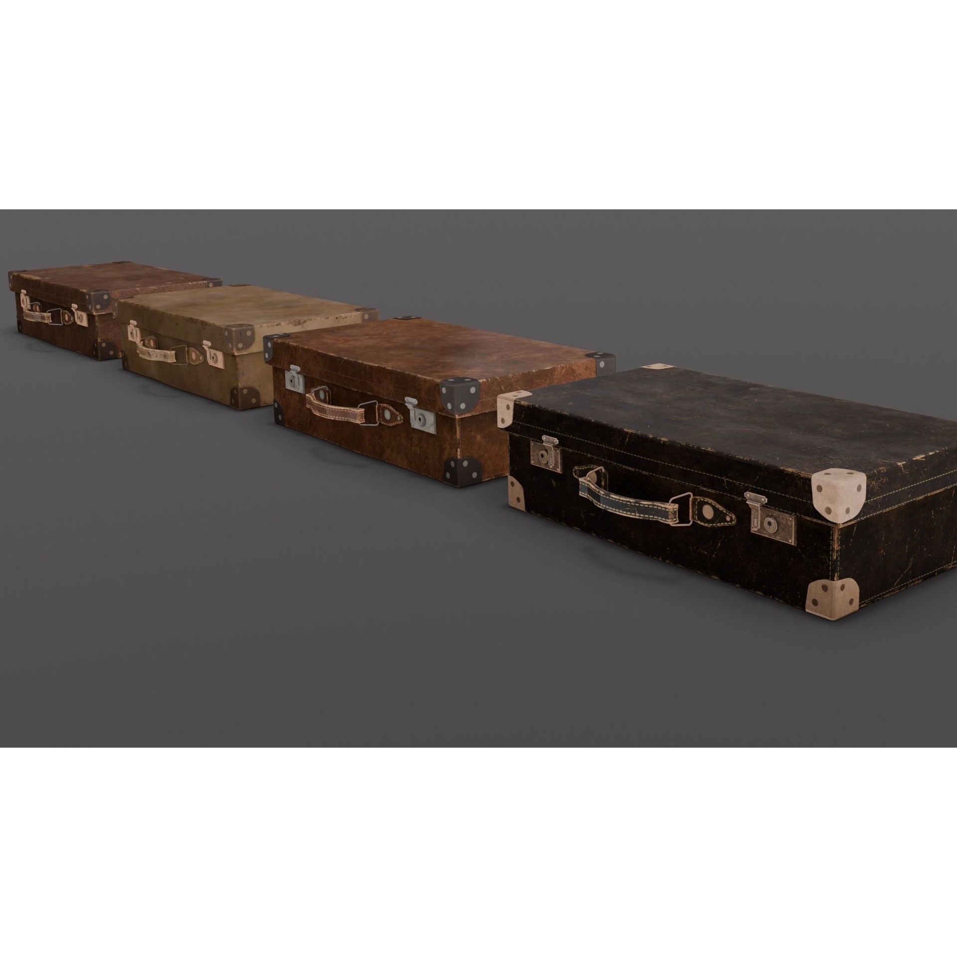 Suitcase Pack - Low-Poly Game-Ready 3D Model - View 6