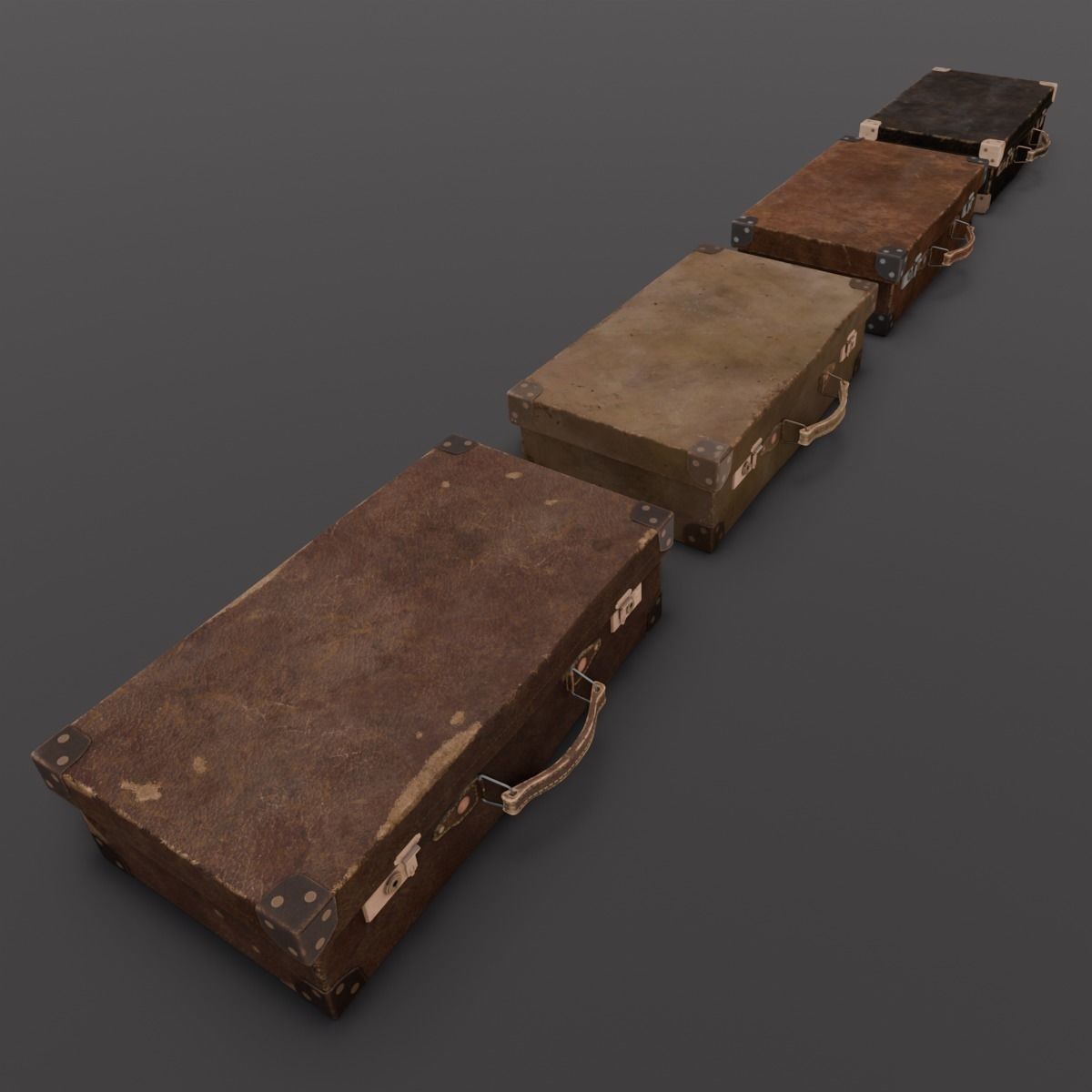 Suitcase Pack - Low-Poly Game-Ready 3D Model - View 8