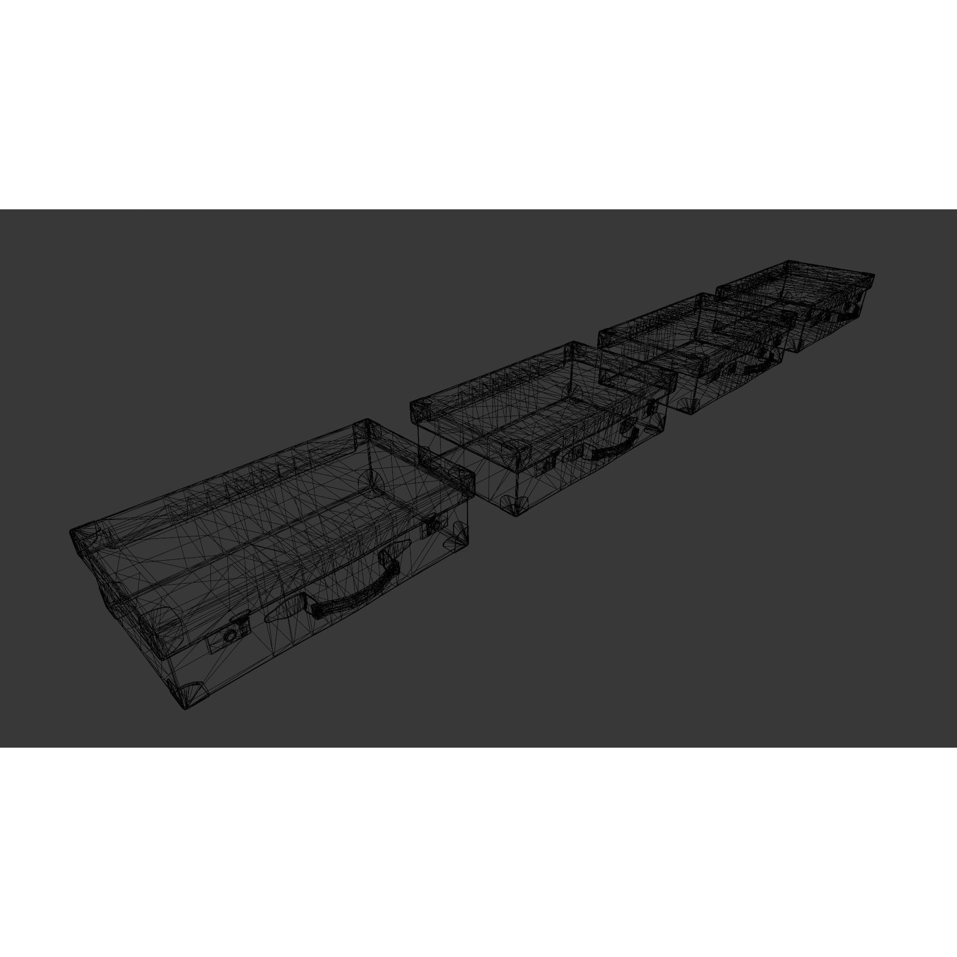 Suitcase Pack - Low-Poly Game-Ready 3D Model - View 9