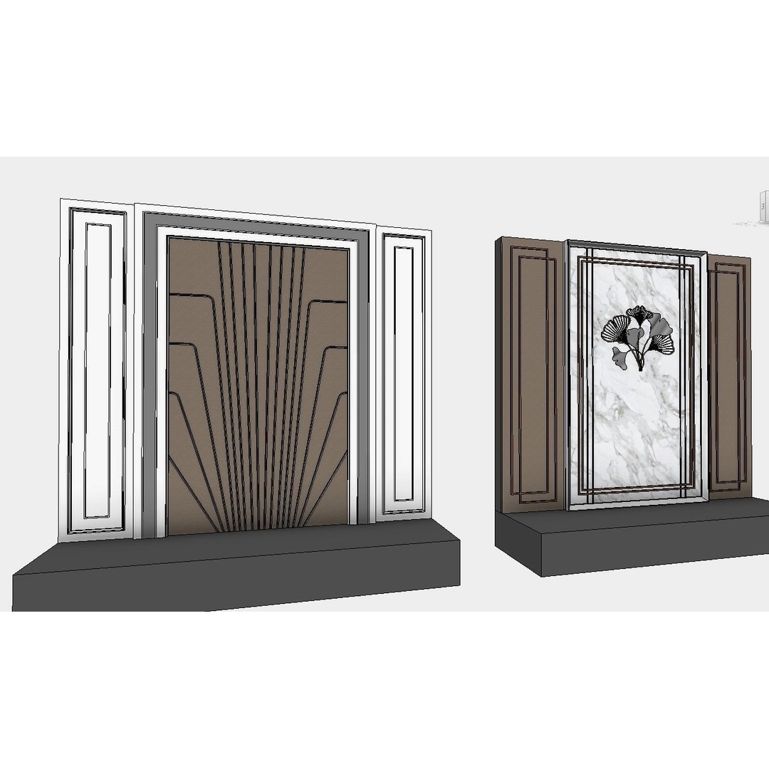 Decorative Wall Panels 3D Model – Revit Family, Adjustable Dimensions - View 11