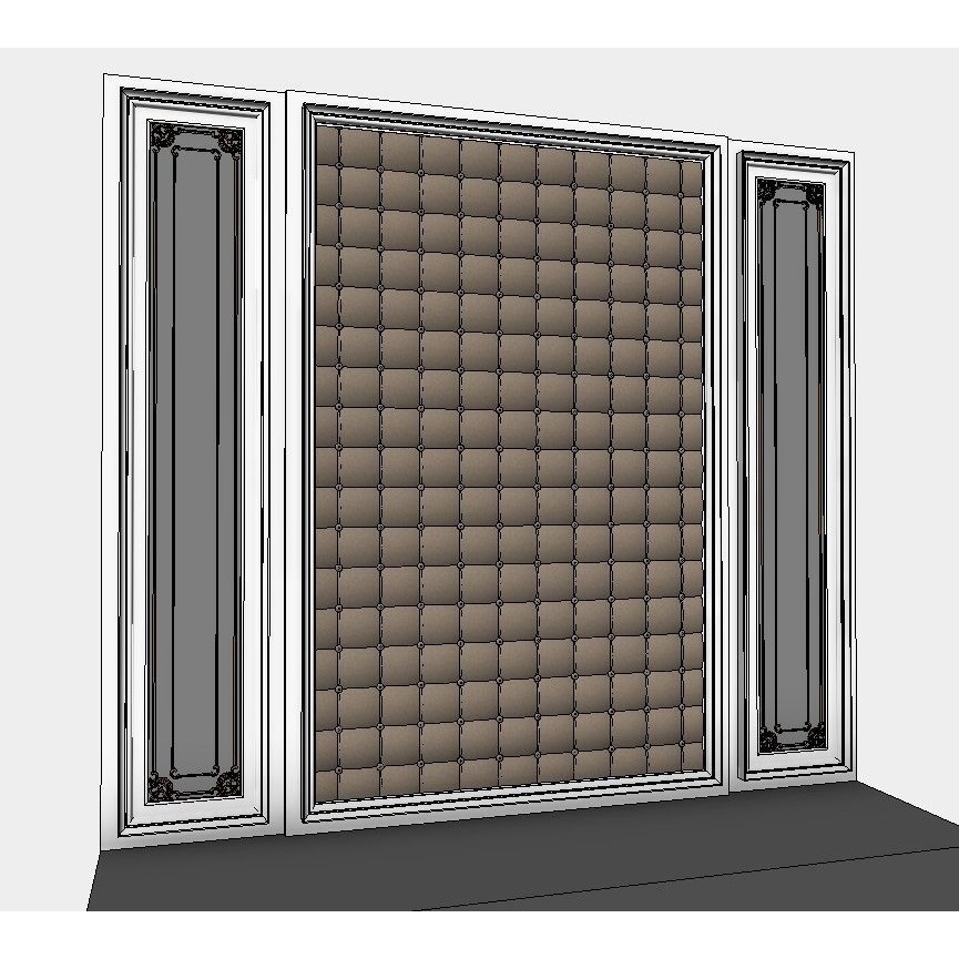 Decorative Wall Panels 3D Model – Revit Family, Adjustable Dimensions - View 13