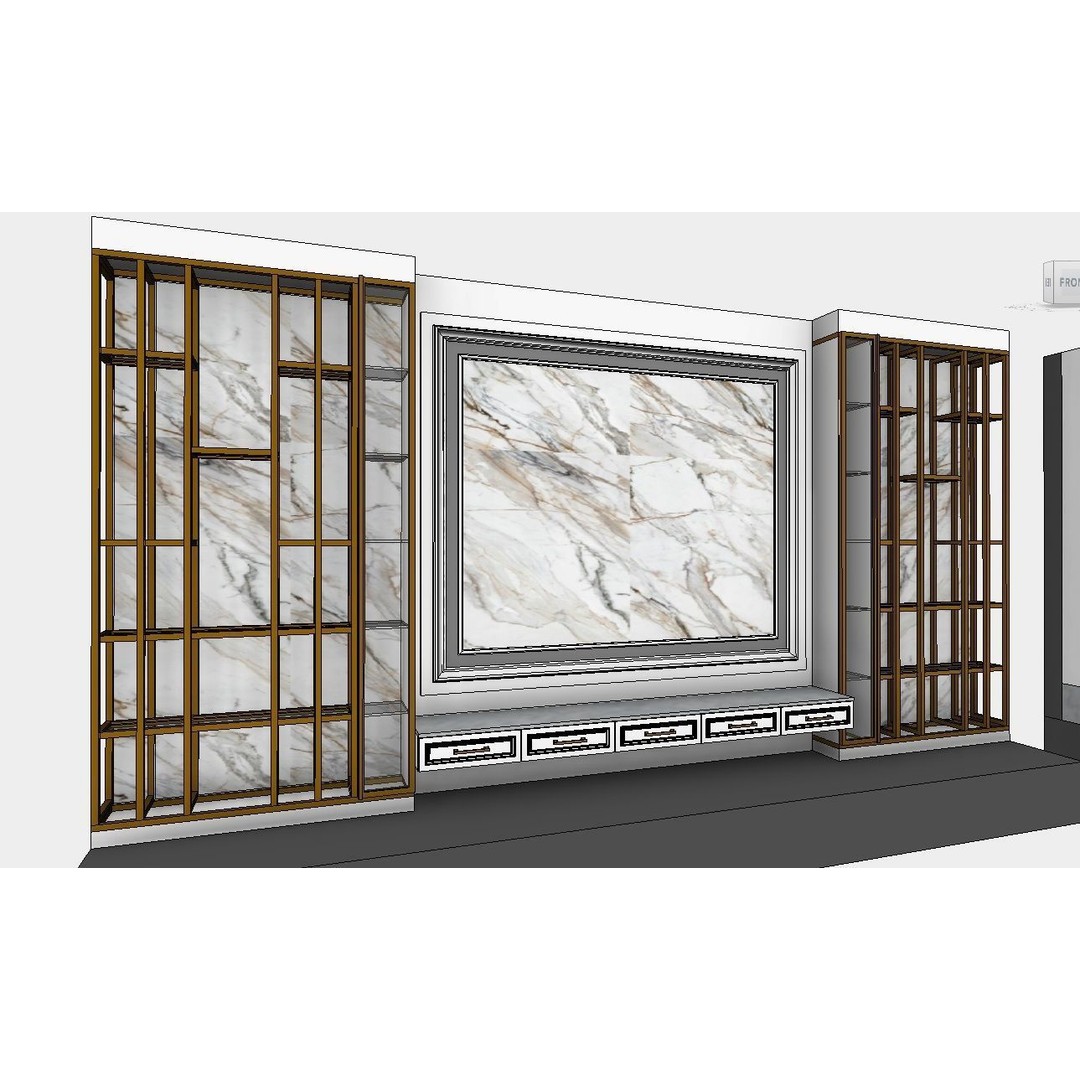 Decorative Wall Panels 3D Model – Revit Family, Adjustable Dimensions - View 15