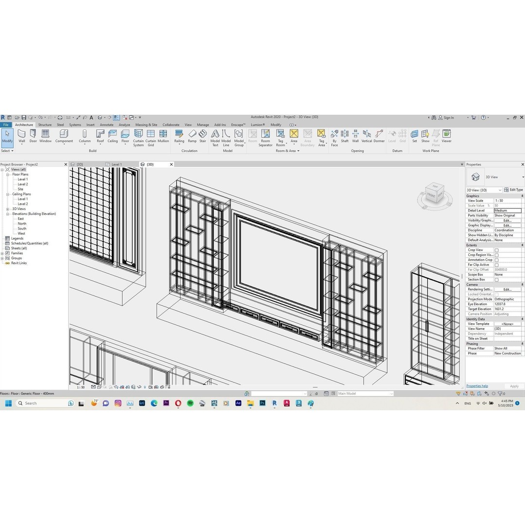 Decorative Wall Panels 3D Model – Revit Family, Adjustable Dimensions - View 16