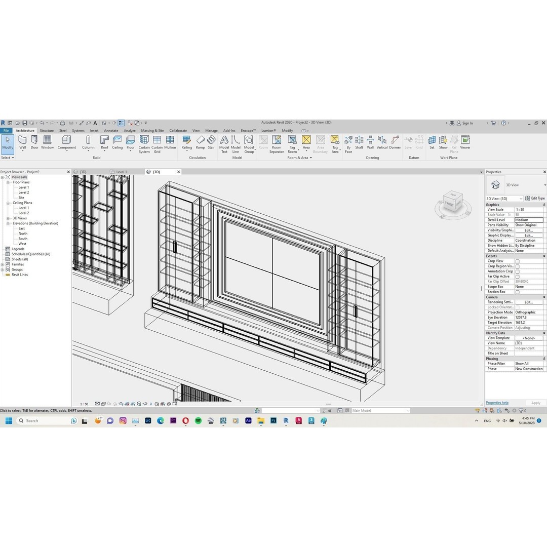 Decorative Wall Panels 3D Model – Revit Family, Adjustable Dimensions - View 18