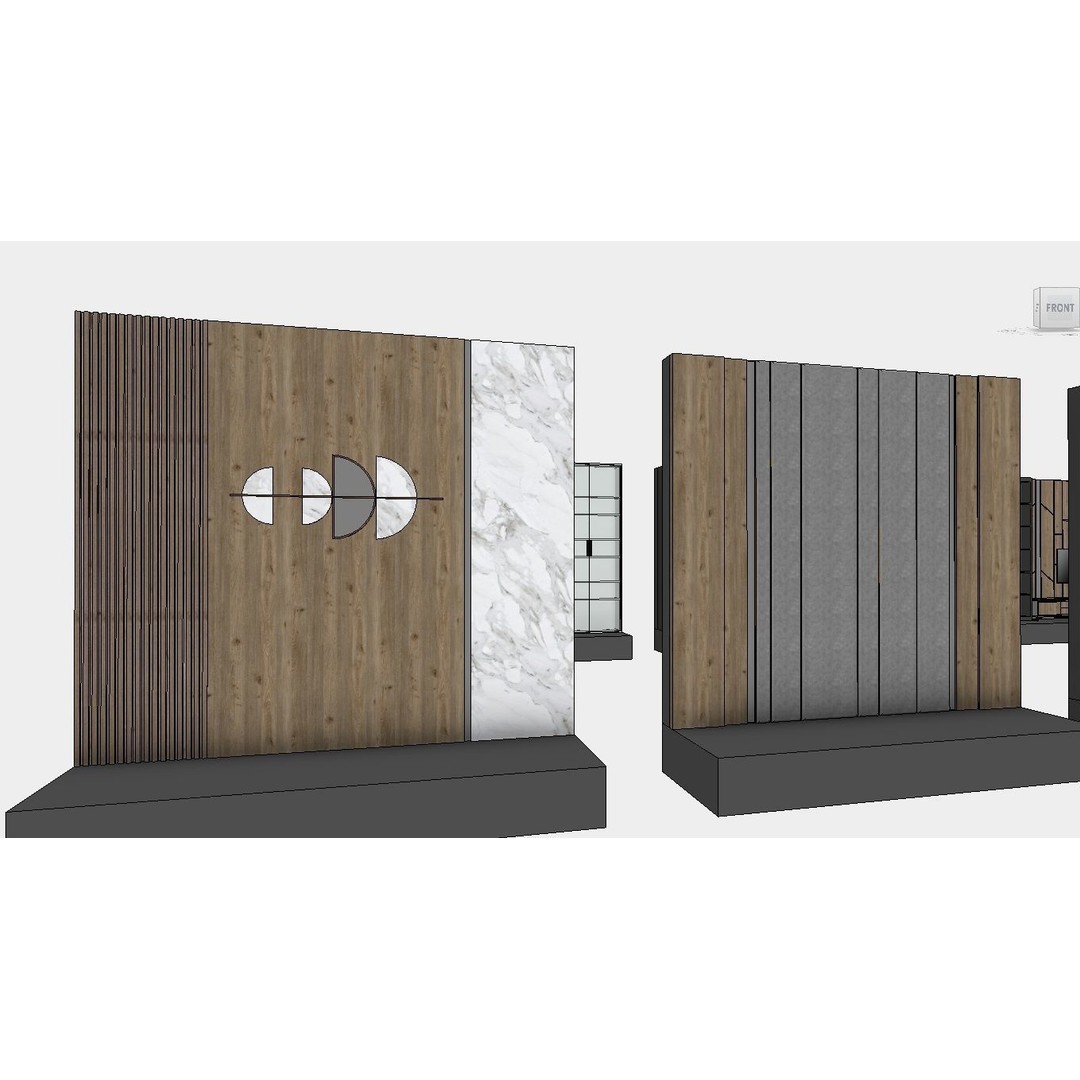 Decorative Wall Panels 3D Model – Revit Family, Adjustable Dimensions - View 19