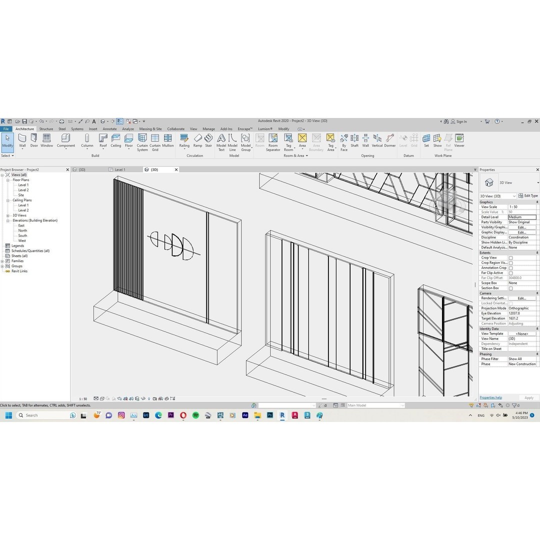 Decorative Wall Panels 3D Model – Revit Family, Adjustable Dimensions - View 20