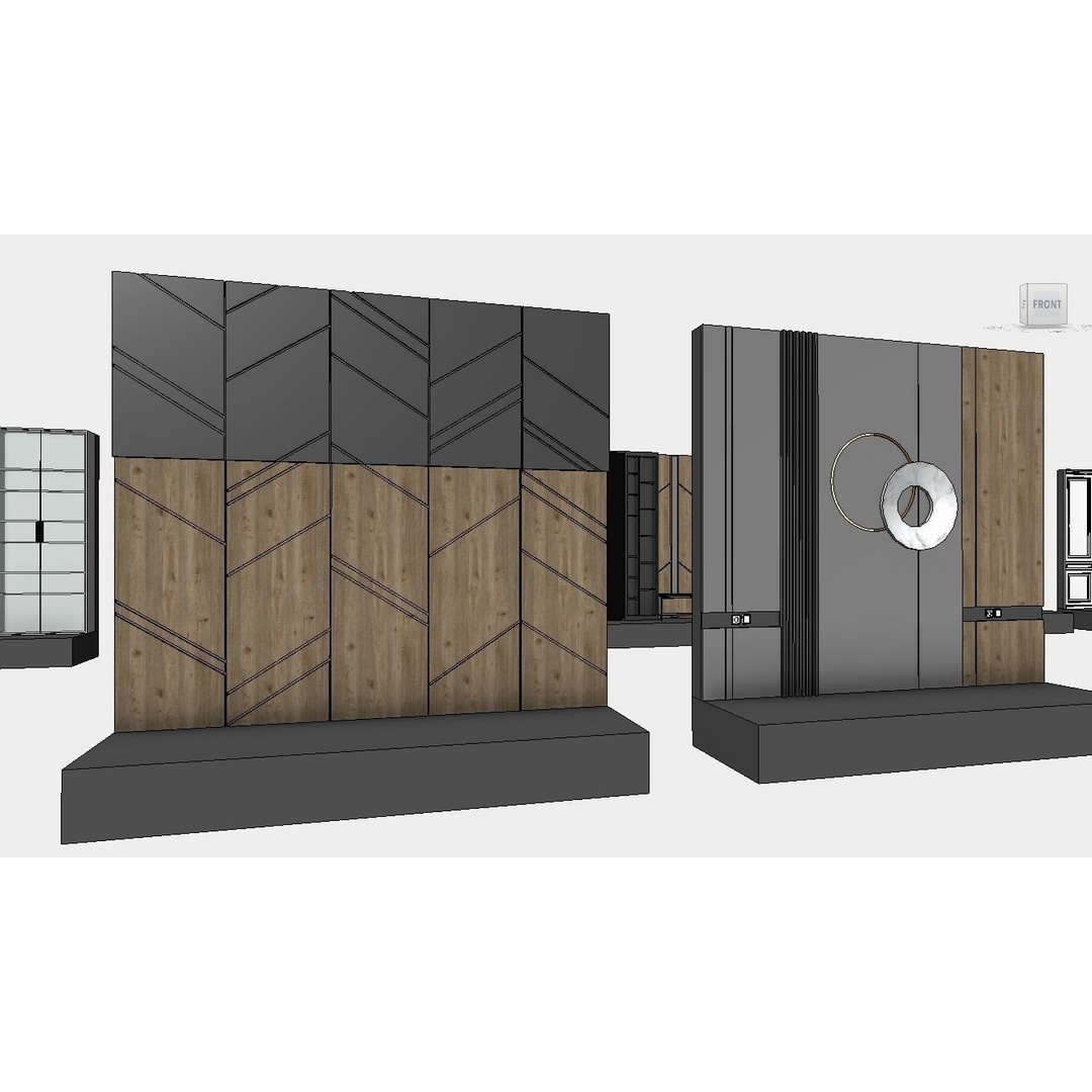 Decorative Wall Panels 3D Model – Revit Family, Adjustable Dimensions - View 21