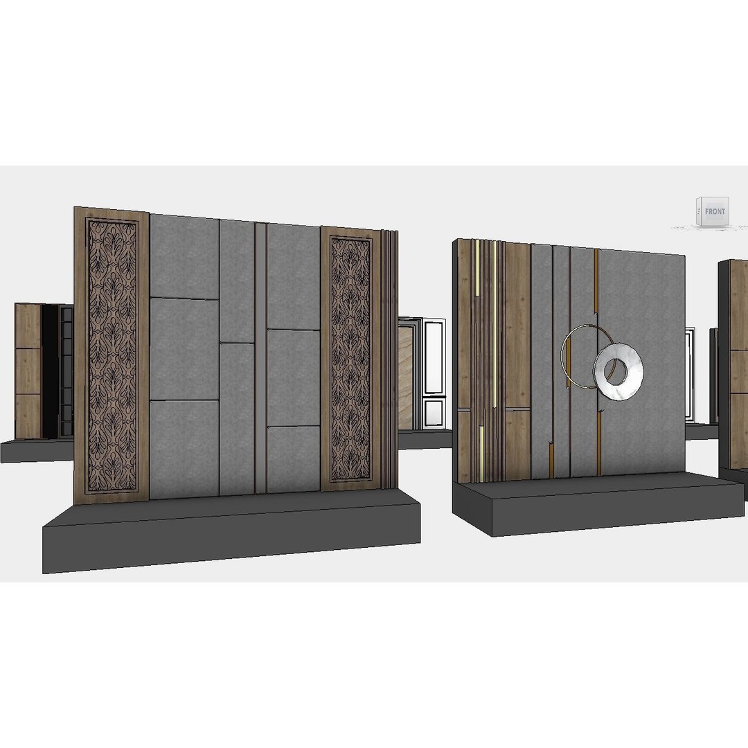 Decorative Wall Panels 3D Model – Revit Family, Adjustable Dimensions - View 23