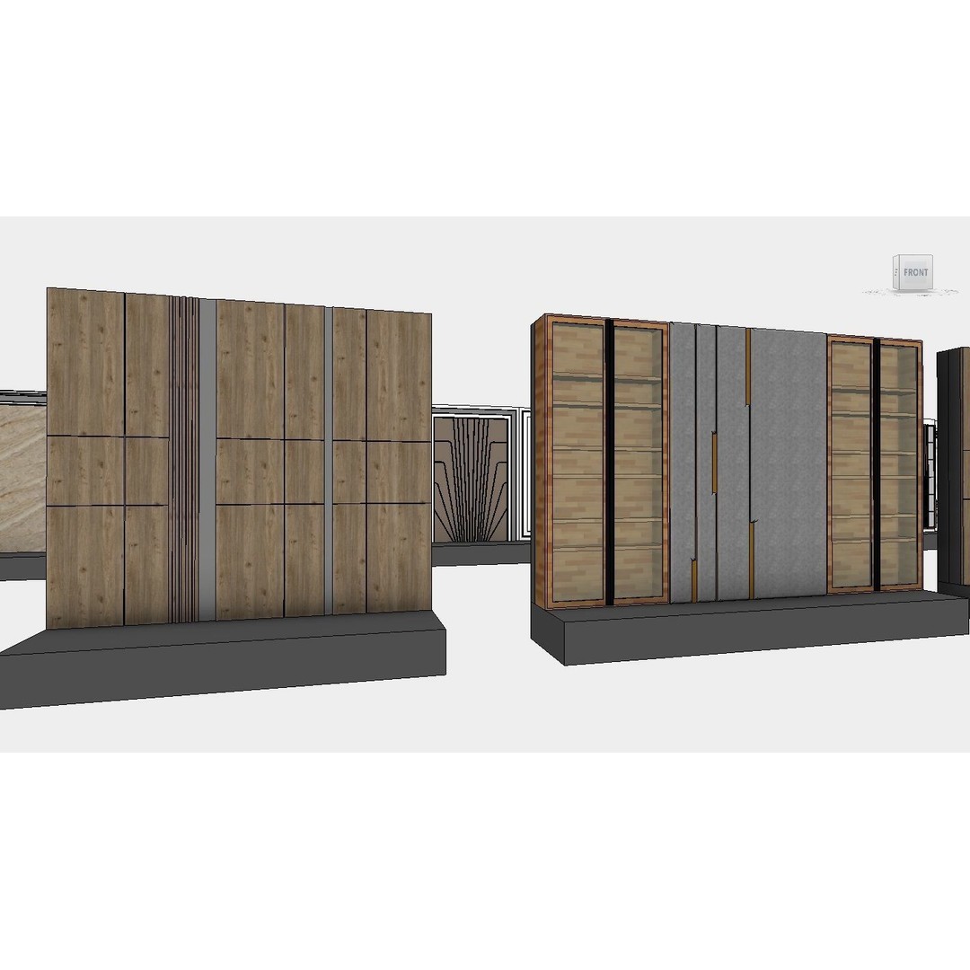 Decorative Wall Panels 3D Model – Revit Family, Adjustable Dimensions - View 25