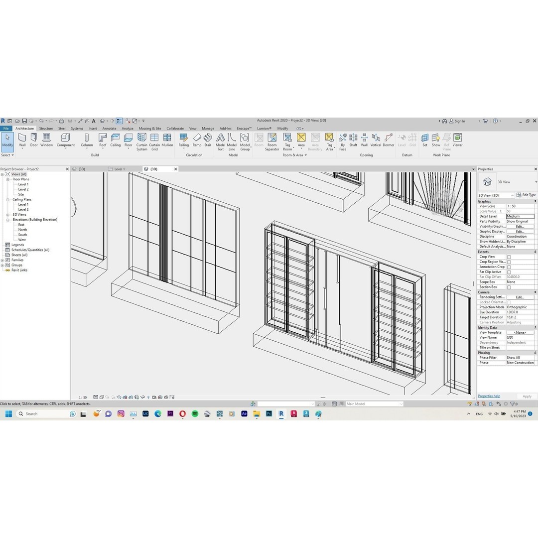 Decorative Wall Panels 3D Model – Revit Family, Adjustable Dimensions - View 26