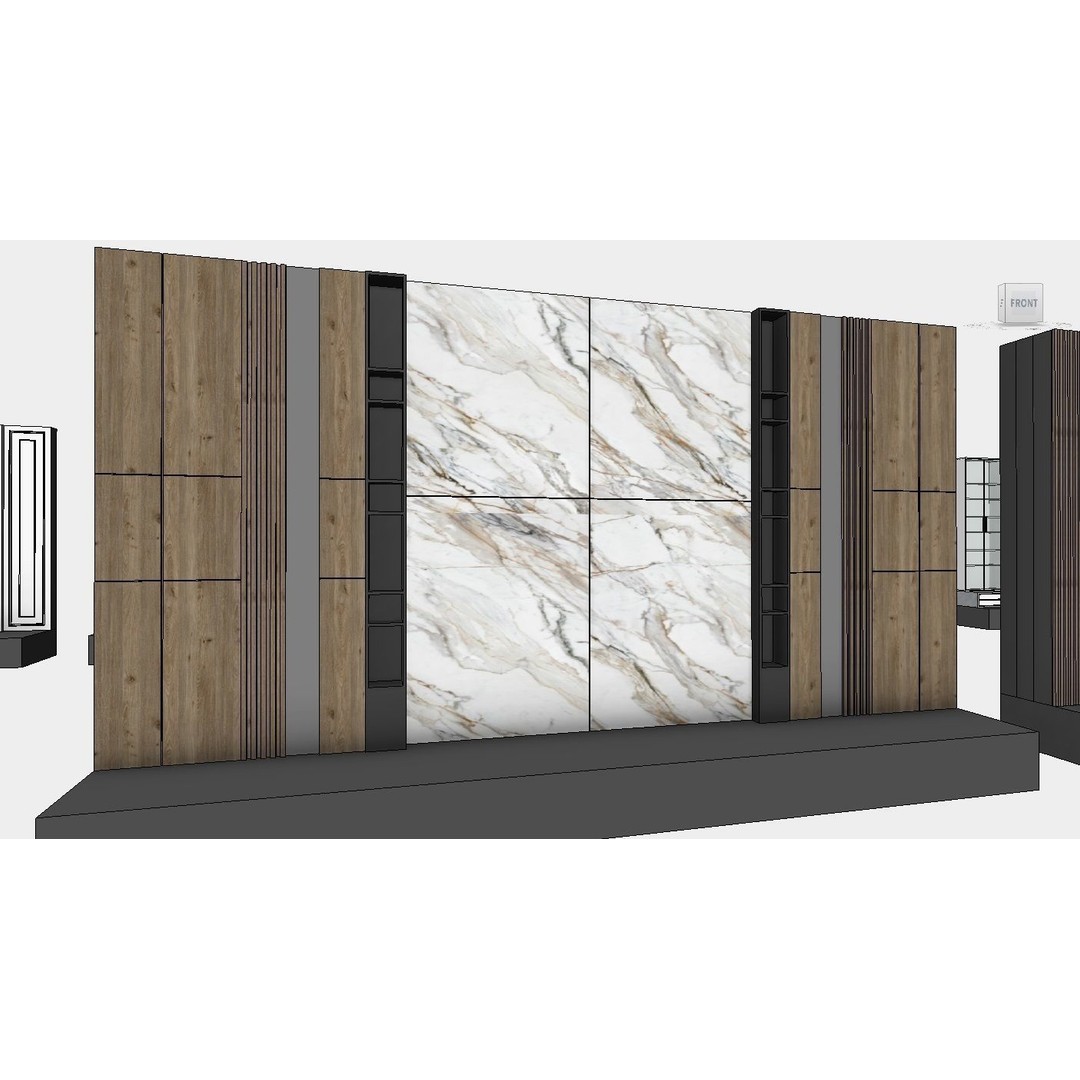 Decorative Wall Panels 3D Model – Revit Family, Adjustable Dimensions - View 27